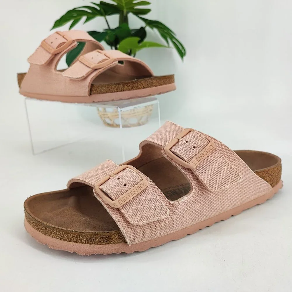 Birkenstock Women's Arizona Vegan Papillio Pink Synthetic Sandal Size 10